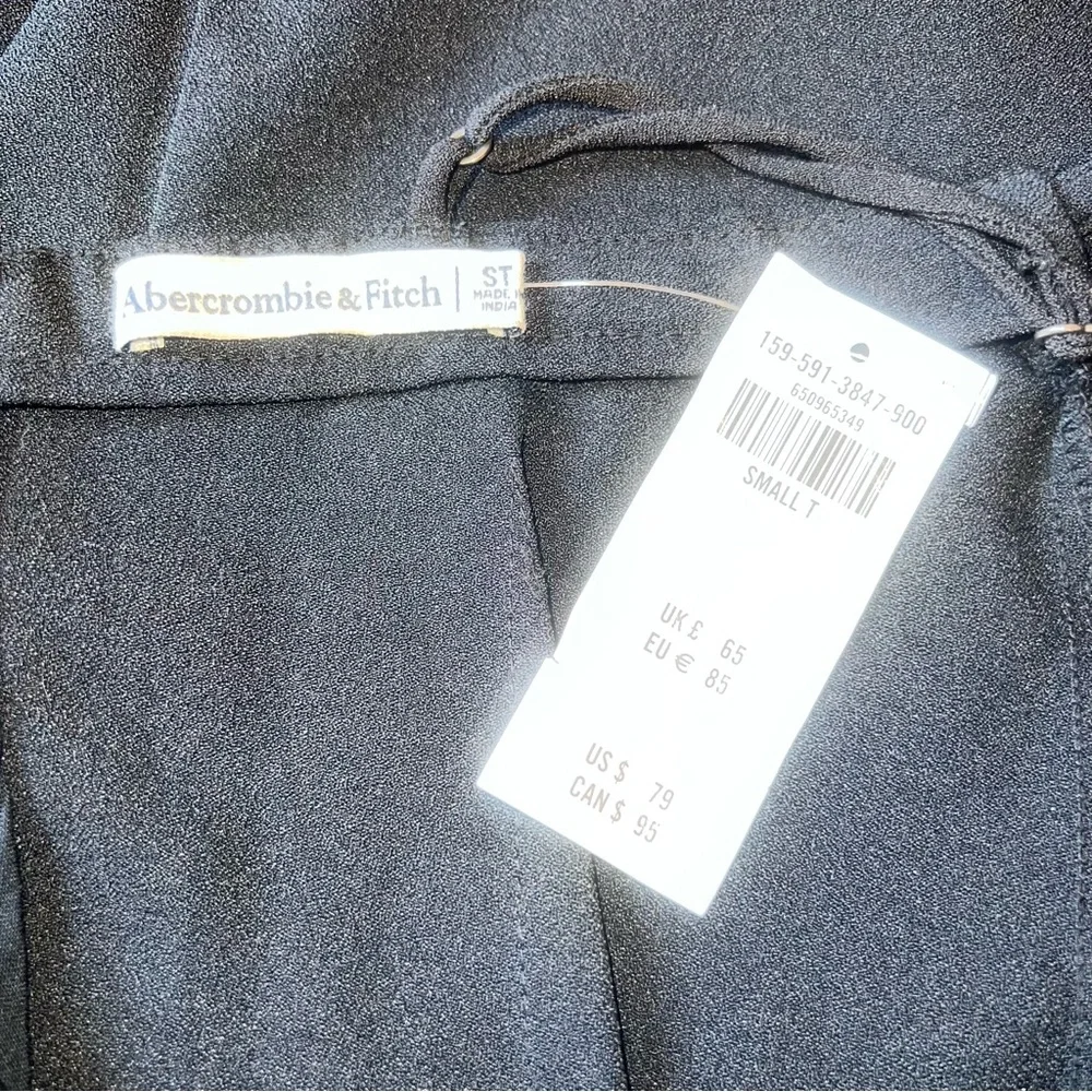 NEW Abercrombie & Fitch Black Strappy Side Slit Maxi Dress Black Sz S Tall $79